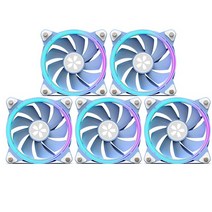 케이스 쿨러 쿨링팬 Yeston-120mm RGB 팬 쿨러 PC 게이머 컴퓨터 케이스 냉각 라디에이터 12cm PWM 4PIN, CHINA_5PCS | A-RGB | Blue