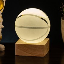 테이블축구 보드게임 풋볼 3D Soccer Basketball Earth Atmosphere Lamp Crystal Ball Table Decorative Be, 01 A Warm Basketball