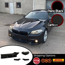 bmw 바디킷 2011-2016 f10 5 시리즈 m tech 프론트 범퍼 립 스플리터 앞치마 플랩 코너, 피아노 블랙