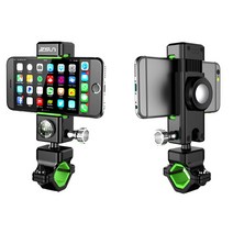 ZSUN 360도 회전 LED조명 전동 자전거 핸드폰 거치대, 블랙
