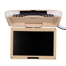 차량모니터 후방카메라모니터 미러링모니터 13 인치 자동차 모니터 DC 12V 천장 지붕 장착 플립 다운 SUV/M, 02 Beige