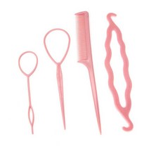 다옴하우스 셀프 헤어코일 헤어 스타일링 머리모양 만들기 트위스트 피시테일 머리 꼬임 빗(4종세트)