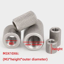 M3 M4 M5 M6 M8 M10 M12 304 스테인레스 스틸 길쭉한 원통형 너트 널링 손으로 조여진 메쉬, 304 stainless steel_M12x30x18