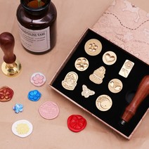 DIY 실링왁스 세트 제작 입문 청첩장 추천 키트 스탬프 스틱 초보자 도장, 맞춤 제작, 이형부조 구리머리 덧장단
