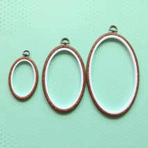 릴리패브릭 타원형수틀 나무무늬결액자형, 9.5X7.5, 1개