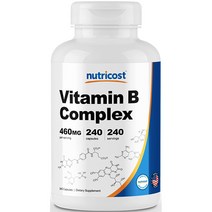 뉴트리코스트 비타민 B 콤플렉스 460mg 캡슐 240캡슐 1서빙 460mg 240회분 Vitamin B Complex Capsules [460 MG] [240 CAPS], 1개