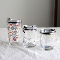 흘림방지 사무실 뚜껑컵 프시케 글라스 빨대컵, 종이빨대(25p)내츄럴x3개