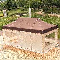 프리미엄 캐노피 천막 3X4.5 3X6 벽면 바람막이 창문 가림막 벽면가방 포함, P투명4벽면 3X4.5:레드