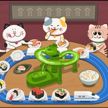 초밥 김밥 토마스 기차 디저트 세트 대형 회전 흐르는 소면 소멘 나가시 면 미끄럼틀 워터파크 일본식 완구 장난감 면기 세트, B.국수 슬라이드+초밥 기차