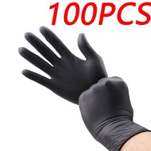 안전장갑 절연장갑 100 일회용 블랙 니트릴 가정용 청결 안전 도구 라텍스 정전기 방지 원예 무료 검은 100 개, 5.100PCS  S