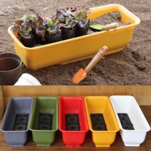 집에서 상추 키우기 직 사각 플라스틱 화분 베란다 옥상 텃밭, 레드, 화분 60cm