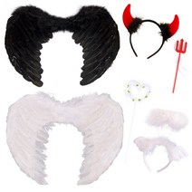 천사날개 악마날개 나비 요정 크리스마스 할로윈 마녀 날개 분장 천사봉 소품 천사링 세트, 2-1. M형 천사 날개 소형