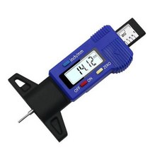 디지털 자동차 타이어 트레드 깊이 게이지 미터 측정기 캘리퍼스 두께 게이지 트레드 브레이크 패드 슈 타이어 모니터링 시스템 각도계 분도기, Blue