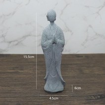 불교용품 분재 부처님 수족관 돌 장식 작은 불교 승려 티베트 불교 인형 동상 정원 자동차 장식 홈 장식, 16 16