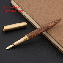 고급 품질 브랜드 레드 우드 황동 구리 골든 M 잉크 비즈니스 사무실 학교 용품, 없음, 3.brown Fountain Pen