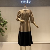 에이비에프지 DB ab.f.z 짚업 배색 플리츠 원피스 AOW5HO38G