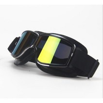 오토바이 안경GR6 프리미엄 복고풍 바이크 고글APH, 브라운+투명렌즈