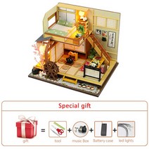 모형집 카페미니어처 DIY 큰인형의 집 Diy 미니어처 빌딩 키트 일본 빌라 미니 하우스 모델 1:24 나무 가, 12 house-013