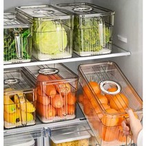 빛나네 냉장고수납함 8세트 투명 수납함 주방 냉장고 정리, 대형 투명 흰색 (8개)