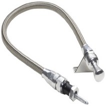 Lokar 1211144 Anchor-Tight Brite Firewall Mount Transmission Dipstick with Lock for TH350/400 Transm, 1