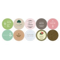 알루미늄 틴케이스(밤용기 연고용기 캔들용기), (SALE)립밤스티커 라운드(10종-1장)3.5cm