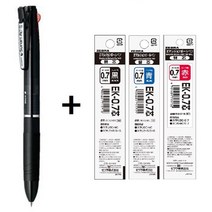 제브라 스라리 3색펜(0.7mm) + 리필 SURARI 3C 반투명 바디 B3A11, SRR 3C 블랙(BK) + 리필