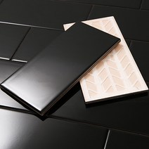 도기질 직사각 주방 욕실 타일 유광 블랙 100x200