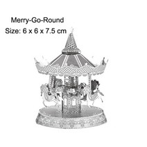 성인 조립 장난감 3D 입체 금속 퍼즐 DIY 만들기 판타지 성 유원지 롤러 코스터 케이블카 모델 키트 어린이 직소 선물, 246