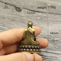 미니불상 불교 석가모니 반가사유상 관세음 지장 보살레트로 황동 부처 동상 휴대용 포켓, 밝은 회색