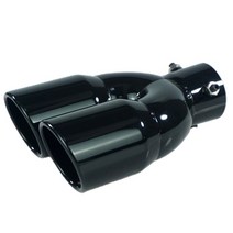 소리박 가변 가상 배기 스테인레스 스틸 자동차 파이프 머플러 테일 리어 파이프 더블 콘센트 테일 파이프 u90c, bk-v