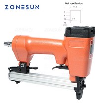 ZONESUN-네일건 공압 스테이플 건 에어 브래드 도어 모양의 네일건 가구 목재 소파 목공 스테이플러 11.2mm