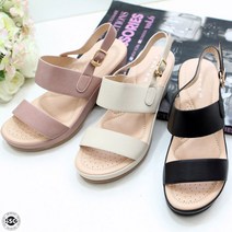 신신고 [SO 8131-10A] 여성 미끄럼방지 고무창 스트랩 웨지 샌들 굽 7cm
