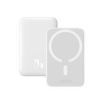 [2022 신상]베이스어스 20W 10000mAh Magsafe 맥세이프 무선 미니 보조배터리, 10000mAh 화이트