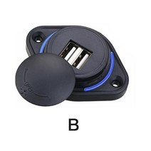오토바이충전기 12v충전기 바이크 usb 듀얼 USB LED 충전동 소켓 자동차 12V - 오토바이 버스 선박용 방수, 03 Blue