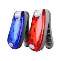 [웨어스] LED 야간안전등 (2개입) 자전거후미등 경광등 강아지led 다용도led라이트 클립형 벨크로밴드 포함, 빨강-파랑