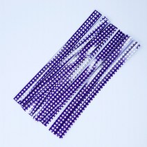 페토닷컴 예쁜 빵끈 포장끈 90종 모음 포장타이, 1봉, 끈-53-체크 PET빵끈 퍼플(10개/봉)