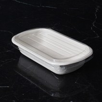 친환경포장용기 펄프용기 펄프도시락 750mm 1구사각 크라프트몸통과 투명뚜껑 500세트, 500개, 단품