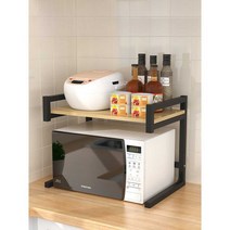 광파 오븐 렌지대 전자 정리대 수납장 선반 밥솥 주방, C 화이트 보드 + 블랙 프레임