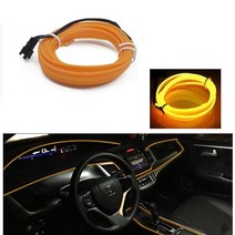 자동차 LED 스트립 인테리어 장식 램프 분위기 빛 대시 보드 콘솔 주변 조명 1/3/5M, [09] Yellow, [03] wiring drive, [01] 1M