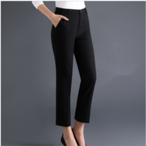 춘게엘 (S~4XL) 빅사이즈 여름 정장바지 스판 일자핏 여성 캐주얼 9부바지 g03-619