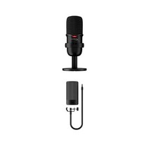 정품 HyperX SoloCast – USB 콘덴서 게임용 마이크 PC PS4 PS5 및 Mac용 탭-음소거 센서 카디오이드 폴라 패턴 스트리밍 팟캐스트 Twitch, Bundle _Black