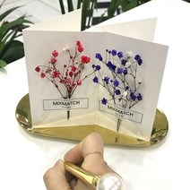 믹스매치플라워 안개꽃 카드 미니 플라워카드 메세지 엽서 손편지 감사 생일 생신 프리저브드플라워 납골당, 안개컬러카드-핑크