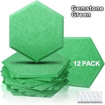 방음 벽 패널 절연 소음 흡수 소재 어쿠스틱 가정용 부품 Ktv용 12 개, Gemstone Green, 12mm Highest Density, Large hexagon
