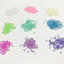 와컴 크런치 슬라임 재료 비즈 공예 펄씨드비즈 3mm 10종 (15ml), 연노랑