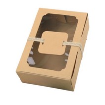 12개 크리스마스 웨딩 파티 생일 선물 포장 상자 투명 사탕 케이크 쿠키 장식 박스, 01.., 01.22x15x7cm, 01.Kraft