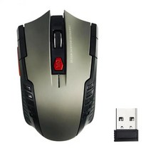 레이저 무선 마우스 ryra 게임 2.4g 6 키 1600dpi usb 수신기 게임용 광학 노트북 컴퓨터 pc 게이머 csgo pubg lol, 회색