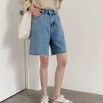 데님 청 통 반바지 여성 팬츠 여름 빅사이즈 5부 컷팅