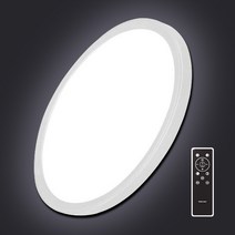 LED 스마트엣지 리모콘 원형 방등 50W 조명, 화이트
