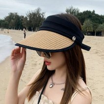 은창)M큐빅 버클 밀짚 선캡 썬캡 모자 여름 밀집