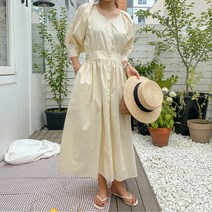 화이트폭스 핀턱포인트투웨이코튼롱원피스